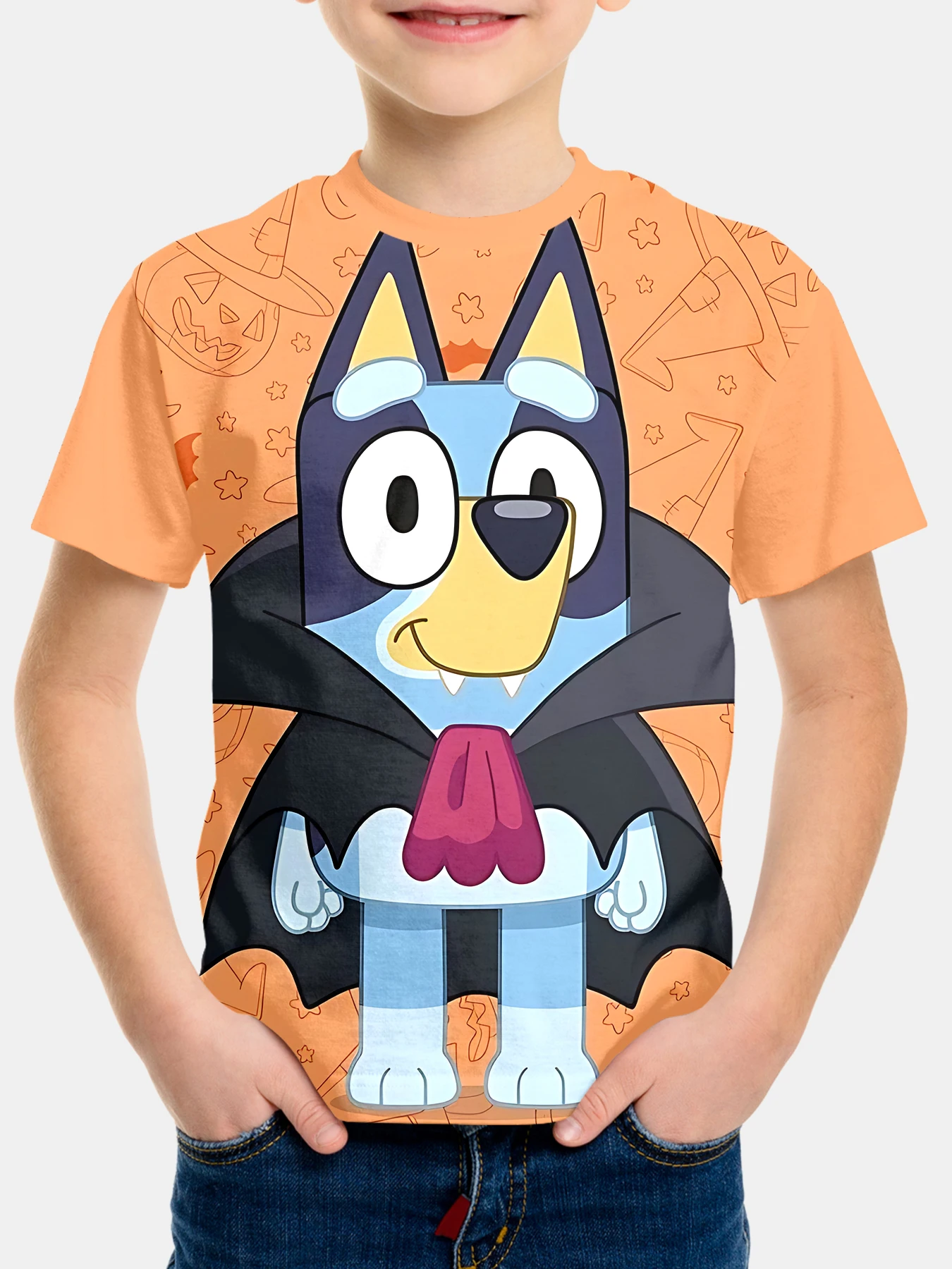 Cartoon B-Blueys Bandit Chilli 3D Print Baby Clothing 5 to 14 Years Male Outdoor Clothes for Children Boy Girl Child Top Shirts 3