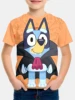 Cartoon B-Blueys Bandit Chilli 3D Print Baby Clothing 5 to 14 Years Male Outdoor Clothes for Children Boy Girl Child Top Shirts 3