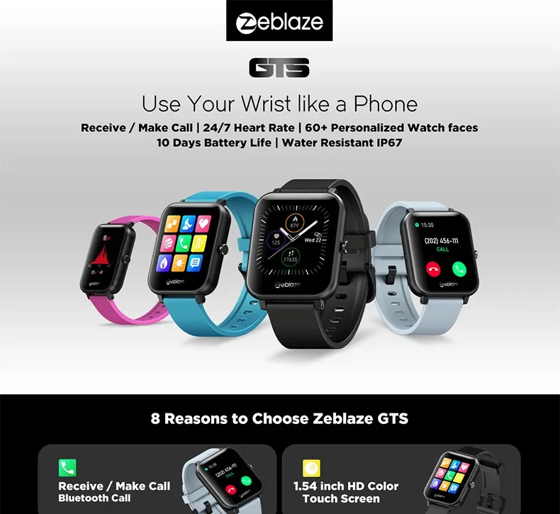 Zeblaze GTS Smart Watch Compatible with Android/iOS Phones – ALL™ - Alletron