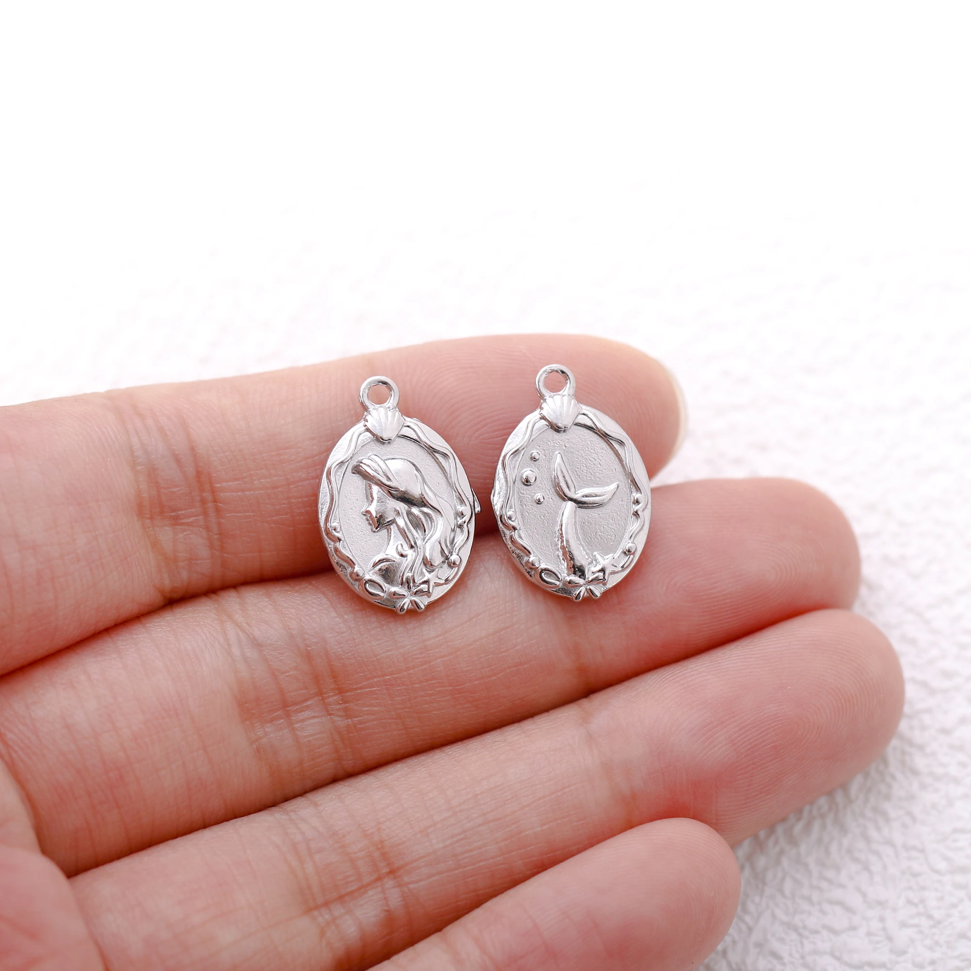3 stücke/lot 304 Edelstahl Fischschwanz Anhänger Charme für die Herstellung von trend igen Halskette Ohrring Armband Meerjungfrau Charms Schmuck liefert – Detail 9