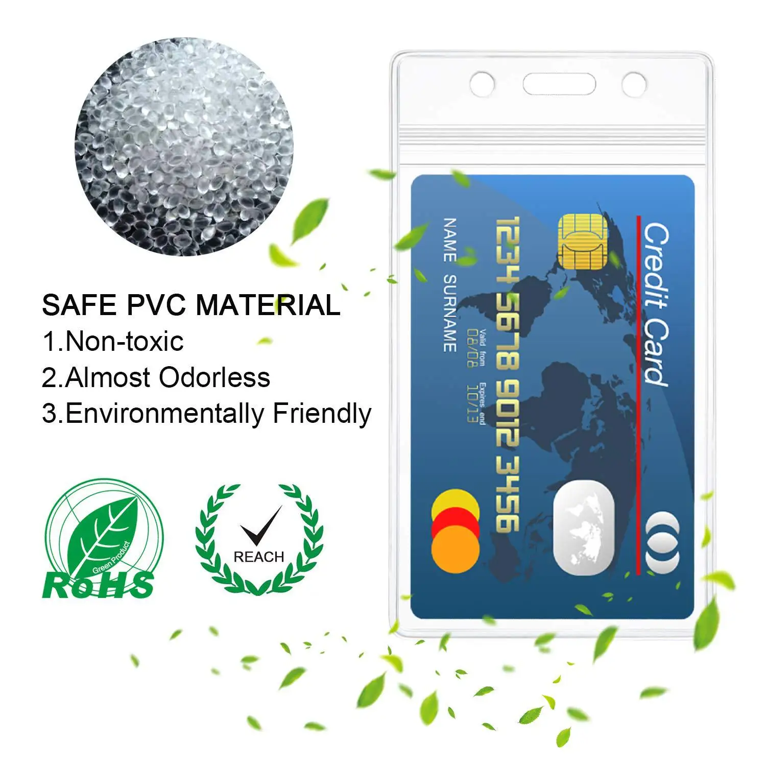 Clear Plastic Vertical Name Badge ID Card Holders 10 Pcs with Waterproof Resealable Zip Plastic Name Tag Holder card holder credit card holder id card holder id card case