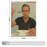 ryan gosling eats his cereal Throw Blanket Decorative Sofas Fluffys Large Heavy for sofa Blankets 2