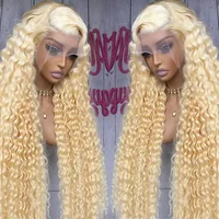 30 32 Inch 613 Loose Deep Wave 13x6 HD Lace Frontal Wigs Curly Brazilian Human Hair Honey Blonde Water Wave Lace Front Wigs