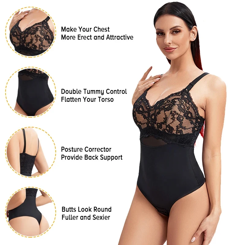 Women Body Shaper 2XL Women Lace Shapewear Bodysuit Corset Slimming Body Shaper Tummy Control Fajas Colombianas Waist Trainer Slimming Underwear