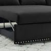 MH Sleeper Sofa Bed w/USB Port, 3-in-1 Adjustable Pull-Out Bed, 2 Lumbar Pillows, Side Pocket - Soft Velvet Convertible Sleeper 3