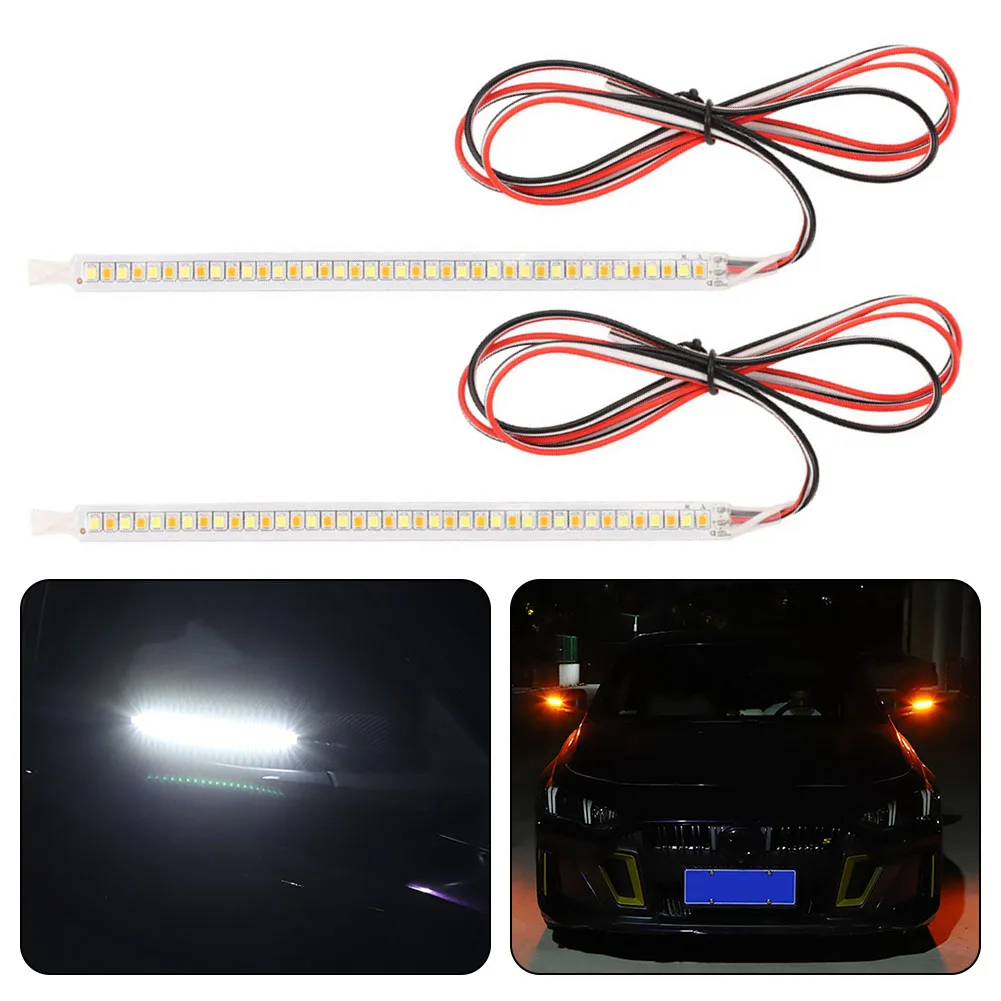2pcs Car Rearview Mirror Indicator Lamp DRL Streamer Tape LED Flowing TurnSignal Lamp DRL Streamer Tape With Turn Signal Bar