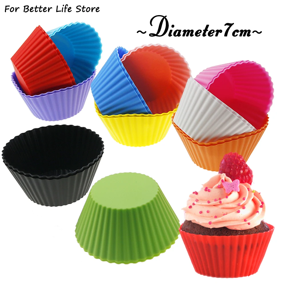 Silicone Cupcake Molds, 24Pcs Mini Flower Shape Silicone Baking Cups  Cupcake Liners Reusable Muffin Cup Cake Pan for Cake Chocolate