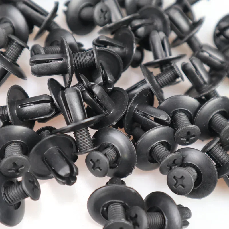 50 stücke Auto Loch Kunststoff Nieten Verschluss Push-Clip Schwarz Auto Fahrzeug Tür Trim Panel Retainer Verschluss Clips für Toyota audi – Detail 2