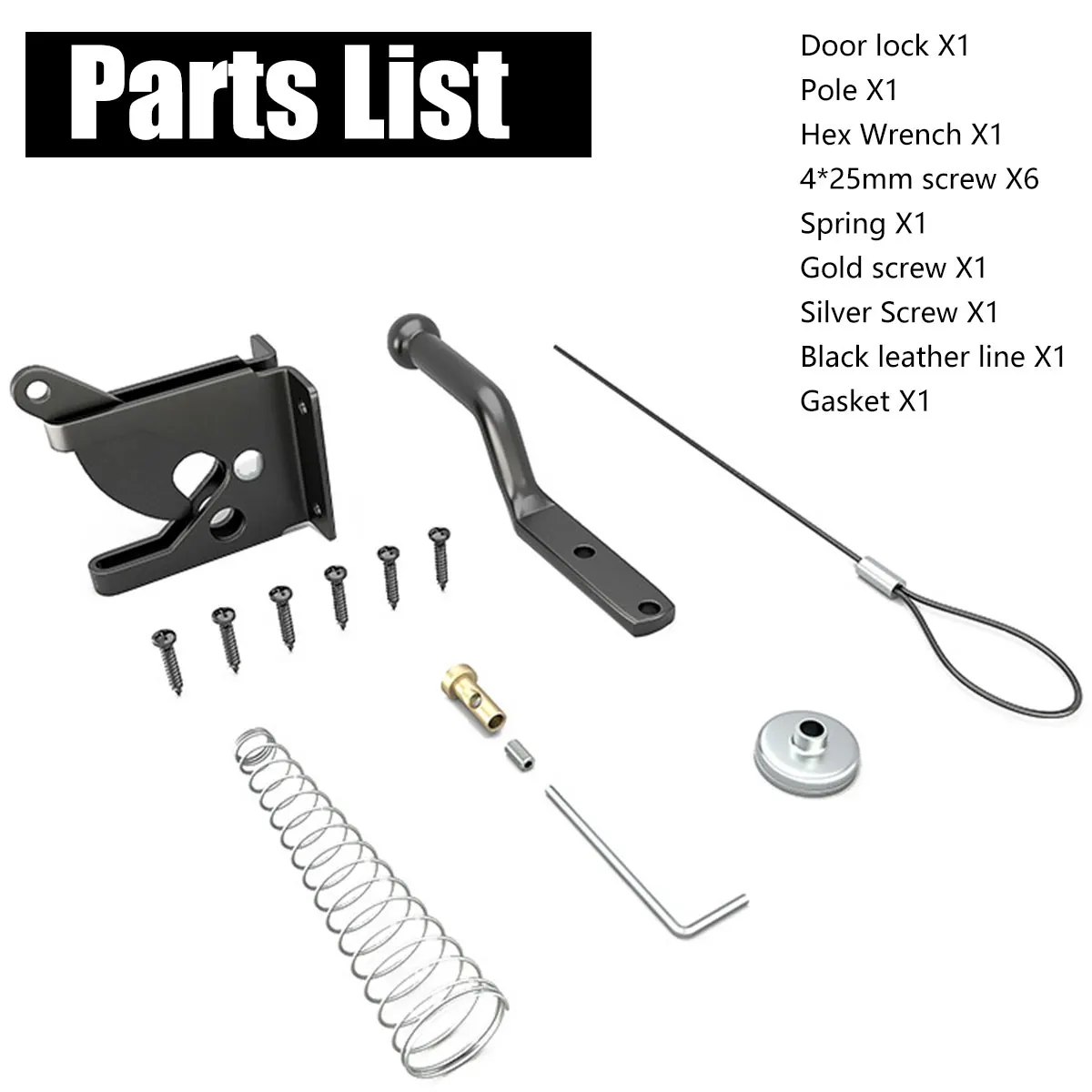 Door Latch Automatic Gravity Lever Locking Fence Gate Latch Self-Locking Carbon Heavy Duty Steel for Fence