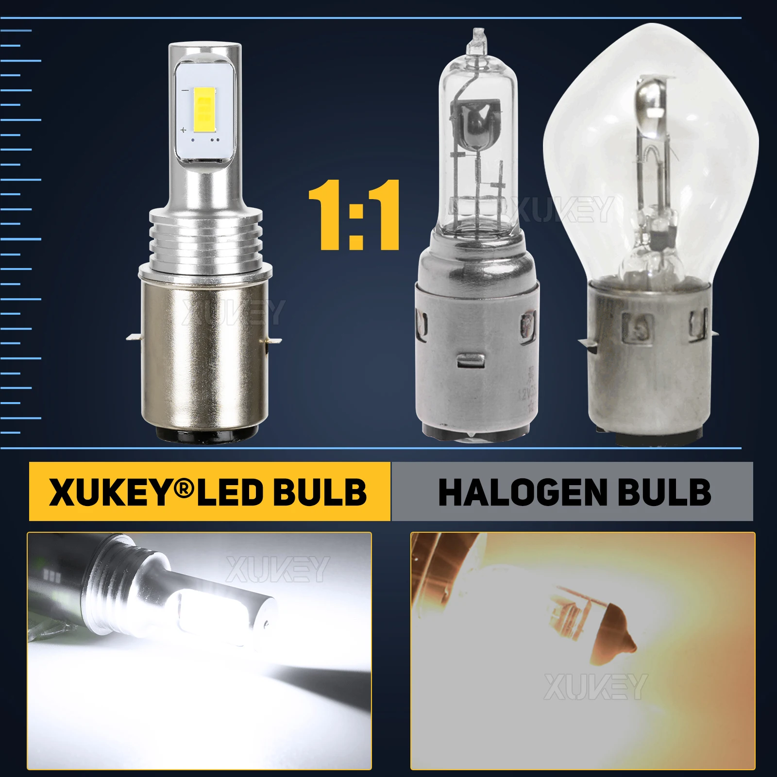 Motorcycle LED Headlight Bulb DC 12V S2 H6 For Chinese Taotao Scooter Adult Kids Moped Bike
