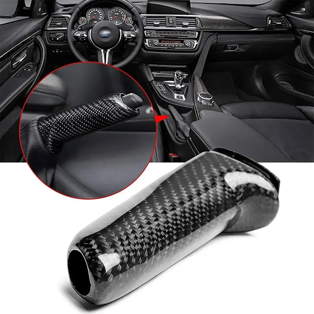 Car Handbrake Grips Cover Trim For BMW E60 E90 E91 E92 E93 E86 E87 F31 F32 F61 F20 Universal Carbon fiber pattern Accessories