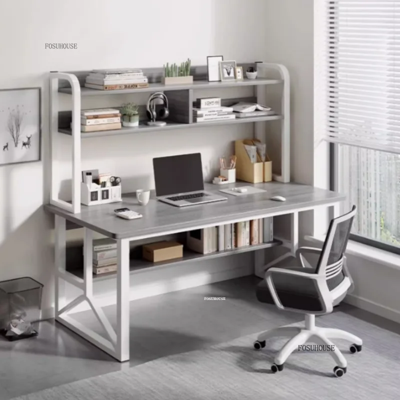 Home Bookshelf Integrated Table Desktop Gaming Desks Modern Modern Computer Desks Simple Student Writing Desk Office Furniture M
