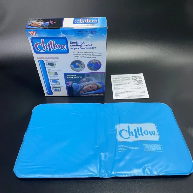 Comfortable Summer Ice Cold Pillow Cool Therapy Relax Muscle Help Sleeping Pad Mat Travel Pillows Neck Water Blue 2