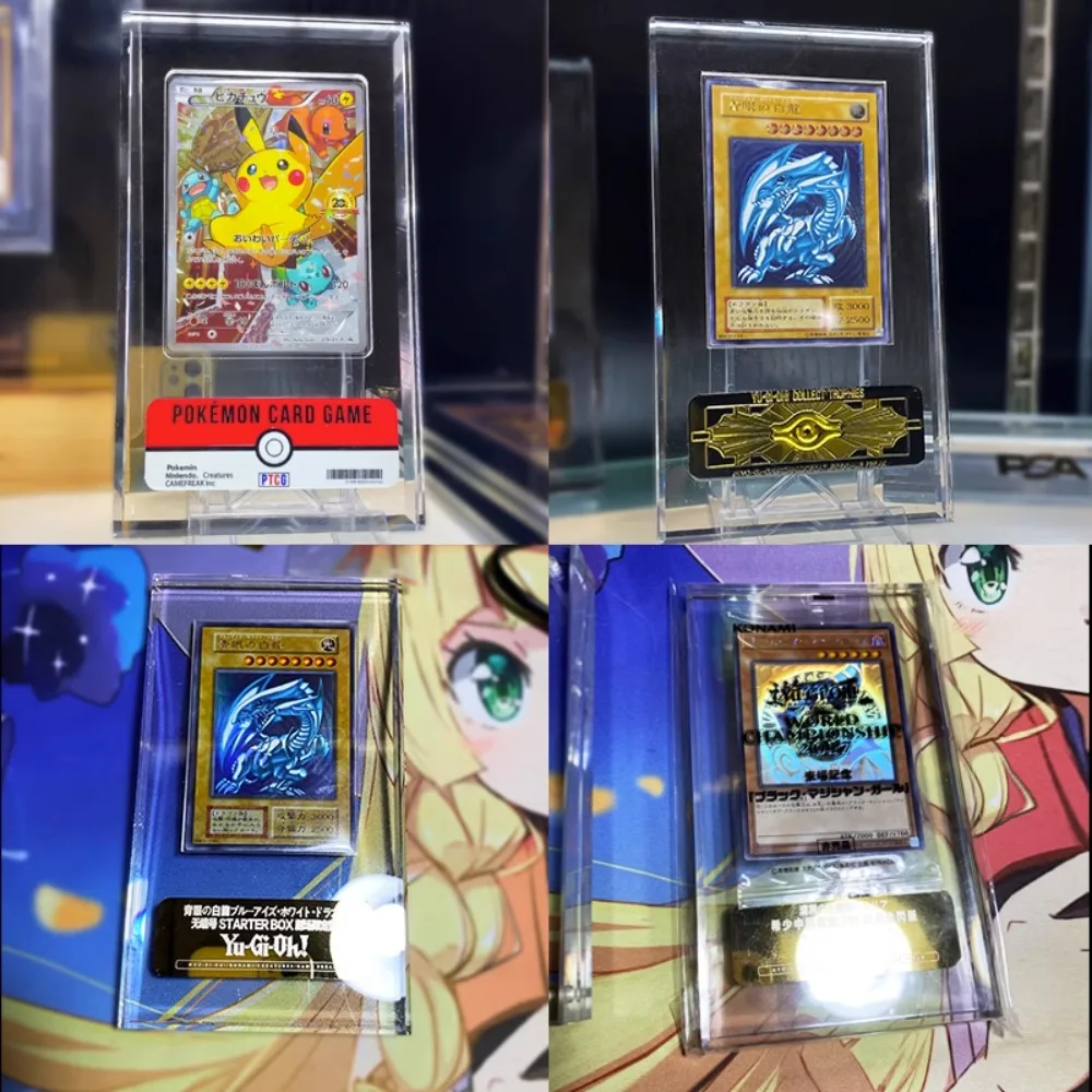 

Pokemon/PTCG Yu-Gi-Oh Blue-Eyes White Drago Acrylic Card Brick Card Display Stand Showing Stand Set Card Not Included