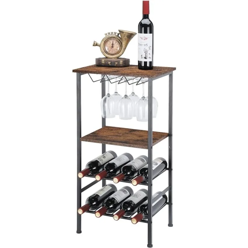 

Отдельно стоящая стойка для винного бара/шкаф с держателем для стеклянных бутылок, напольный шкаф для хранения ликера и вина, для бара, кухни, столовой