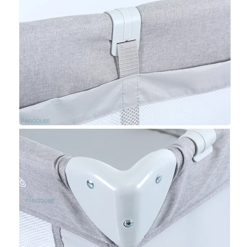 PANGDUBE 125*65cm lettino pieghevole per bambini da 0 a 3 anni letto per bambini lettino per neonati con 2 ruote culla a doppio strato