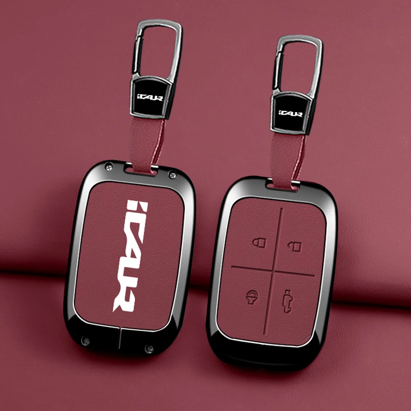 Chery ICAR Zinc Alloy Smart Keychain Case with Bluetooth Remote Control