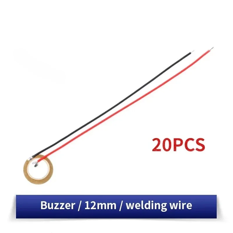 Piezoelectric Ceramic Wafer Buzzer Loudspeaker with Wire - Multiple Sizes Available