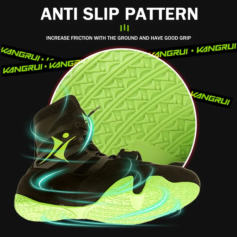 Brand KANGRUI High Top Outdoor Male Flighting Training Sneakers Boxing Shoes for Mens Anti-Slip Sport Shoes Men Training Shoe