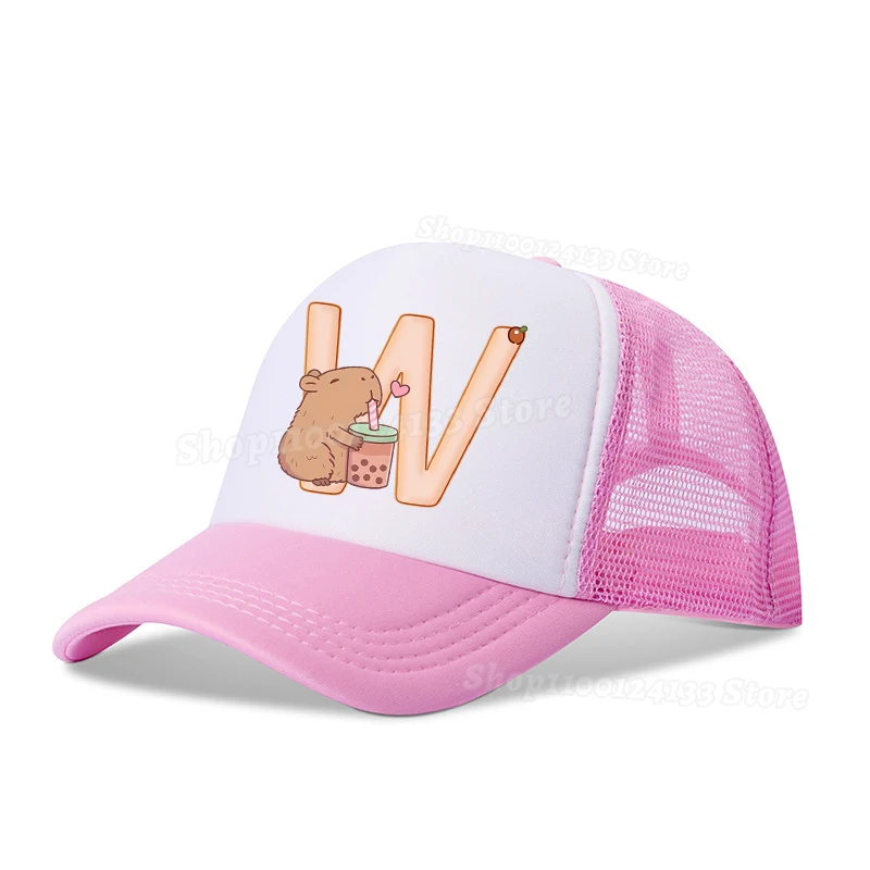 Kawaii Capybara Letter Print Baseball Cap - Cute & Casual Sunshade Hat