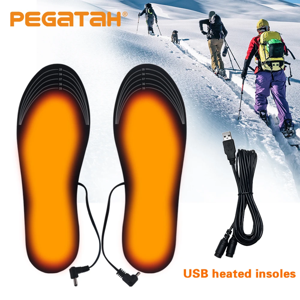 Hot Usb Heated Shoe Insoles Electric Foot Warming Pad Feet Warmer Sock