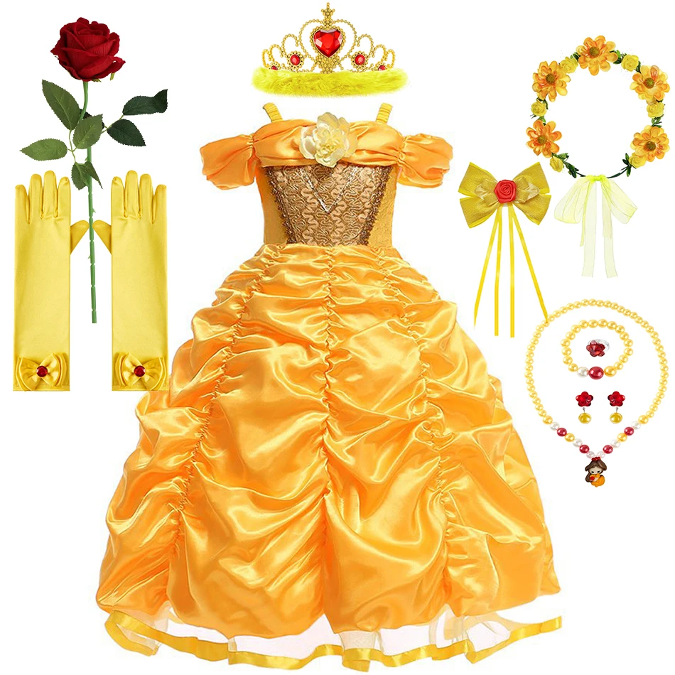 green emerald velvet dress Belle Dress (Yellow) main image 0