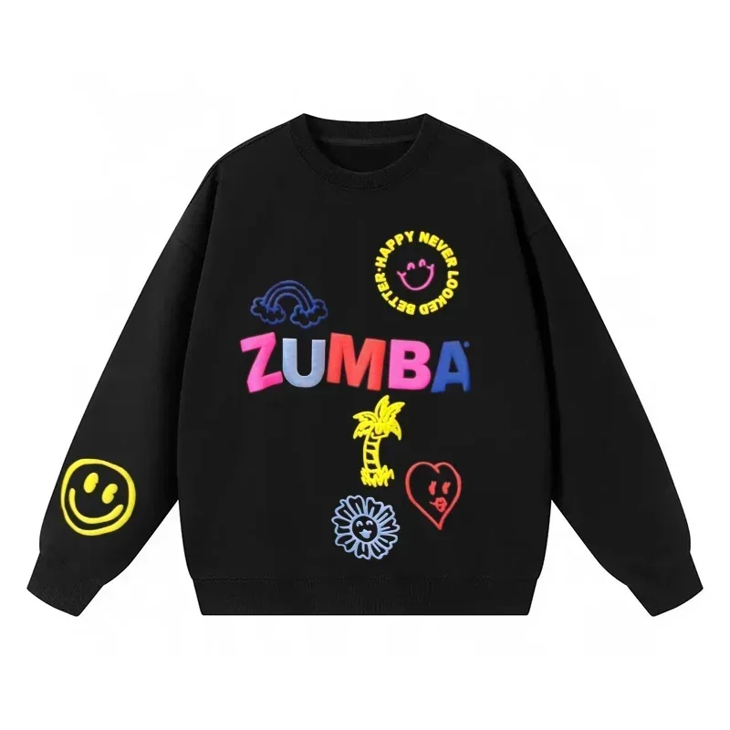 Zumba Autumn Long-sleeved Sweater Polo Shirt Men's and Women's Sports and Fitness Clothing