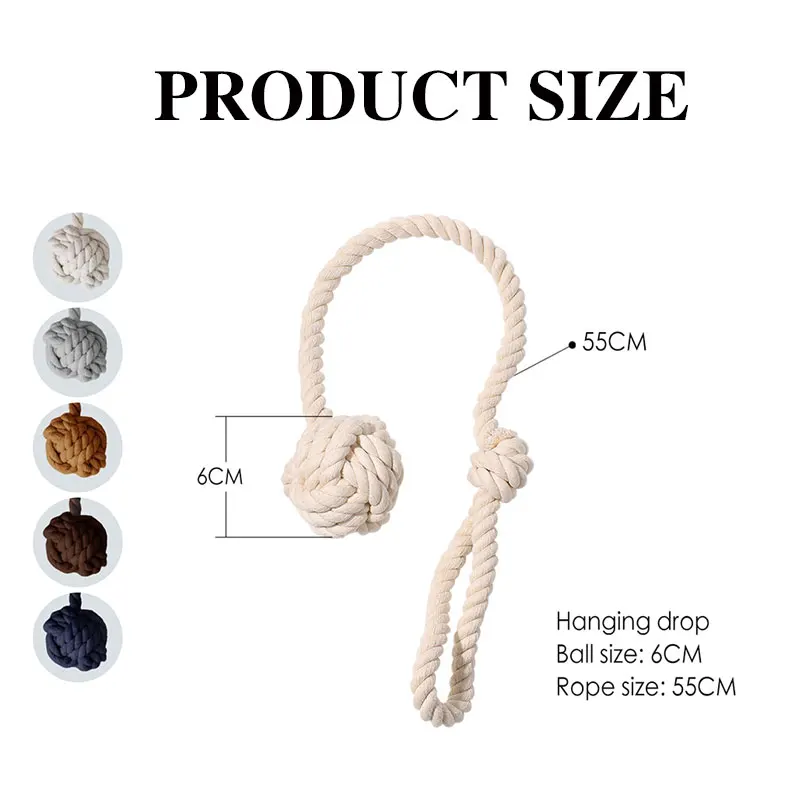 1pcs Natural Cotton Curtain Tiebacks Rope Hand Knitting Curtain Fasten Cord for DIY Rural Style Drapery Accesories