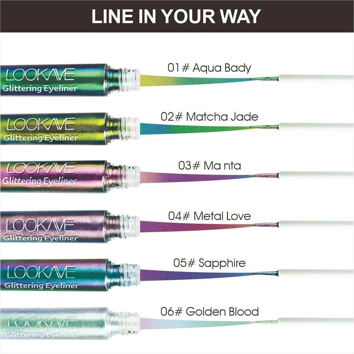 Shiny Chameleon Green Liquid Eyeliner Metallic Eyeshadow Multicolor Eye Liner Pearlescent Polarized Glitter Eye Pigment Makeup 3