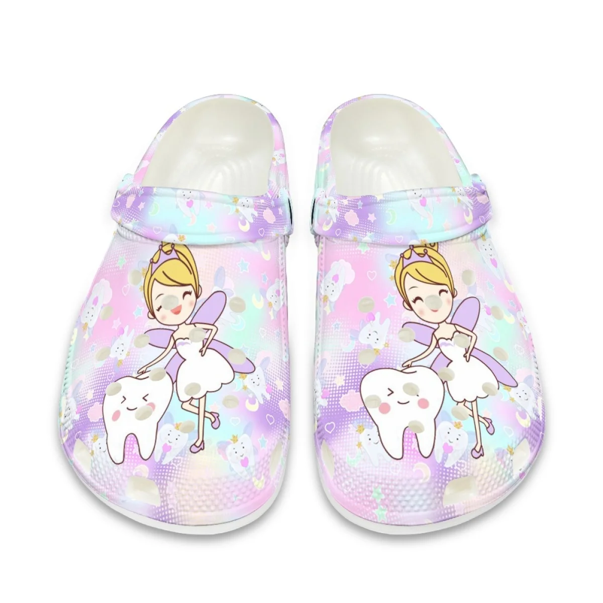 

Beliodome Cute Teeth Fairy Design Summer Clogs Women Sandals Ladies Dentist Shoes Slippers Flat Unisex Beach Sandalias de Mujer