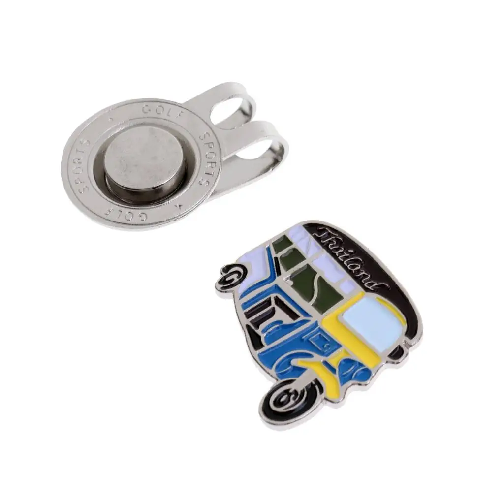 Pedicab Pattern Hat Clip Golf Ball Marker Suit for Golf Visor