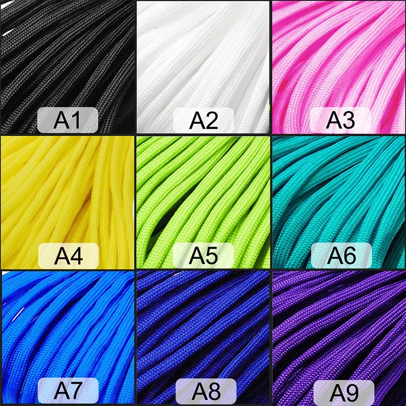 Durable 4mm Solid Color Parachute Cord for DIY Craft and Bracelet Making
