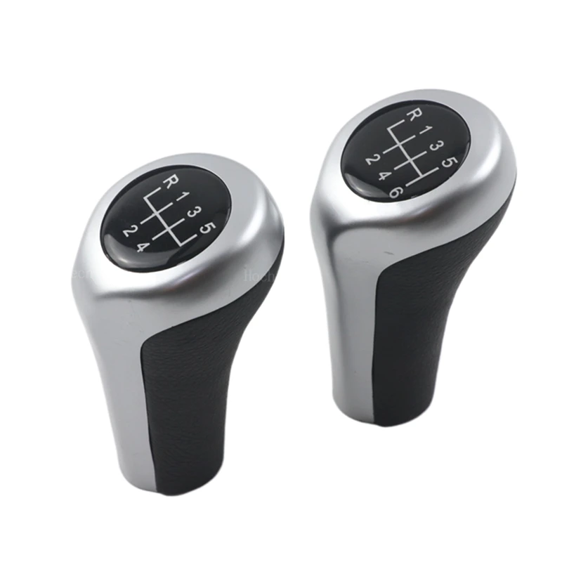 Premium Leather Gear Stick Shift Knob, 5/6 Speed, Compatible with Multiple BMW Series