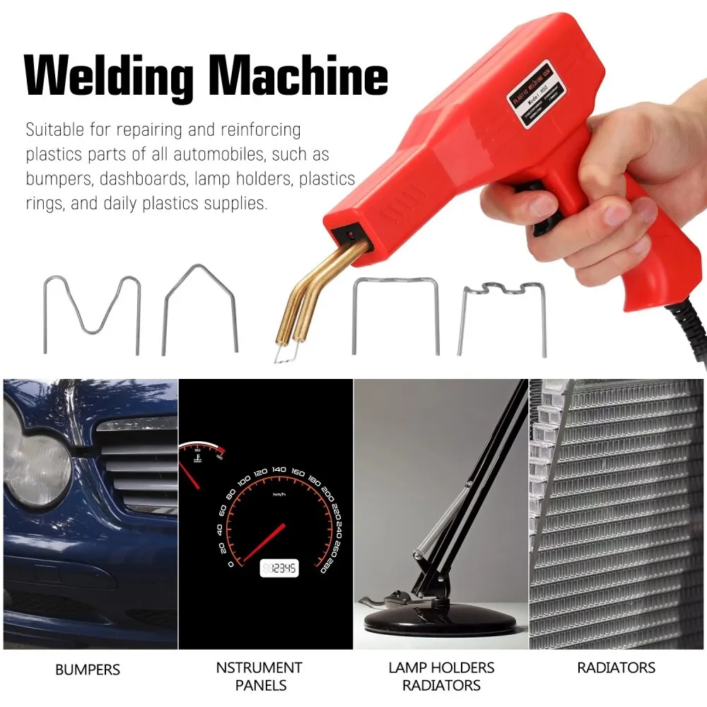 Pistola de soldadura de plástico para parachoques de coche, máquina de soldadura por fusión de calefacción, equipo de reparación de carrocería, Kit de herramientas