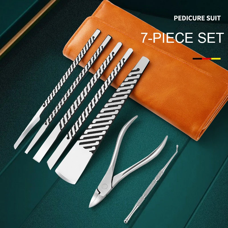 7-piece Pedicure Set High Manganese Steel Foot Care Tools Ingrown Nail Knife  Dead Skin Callus Removal Scraper Podiatry Manicure