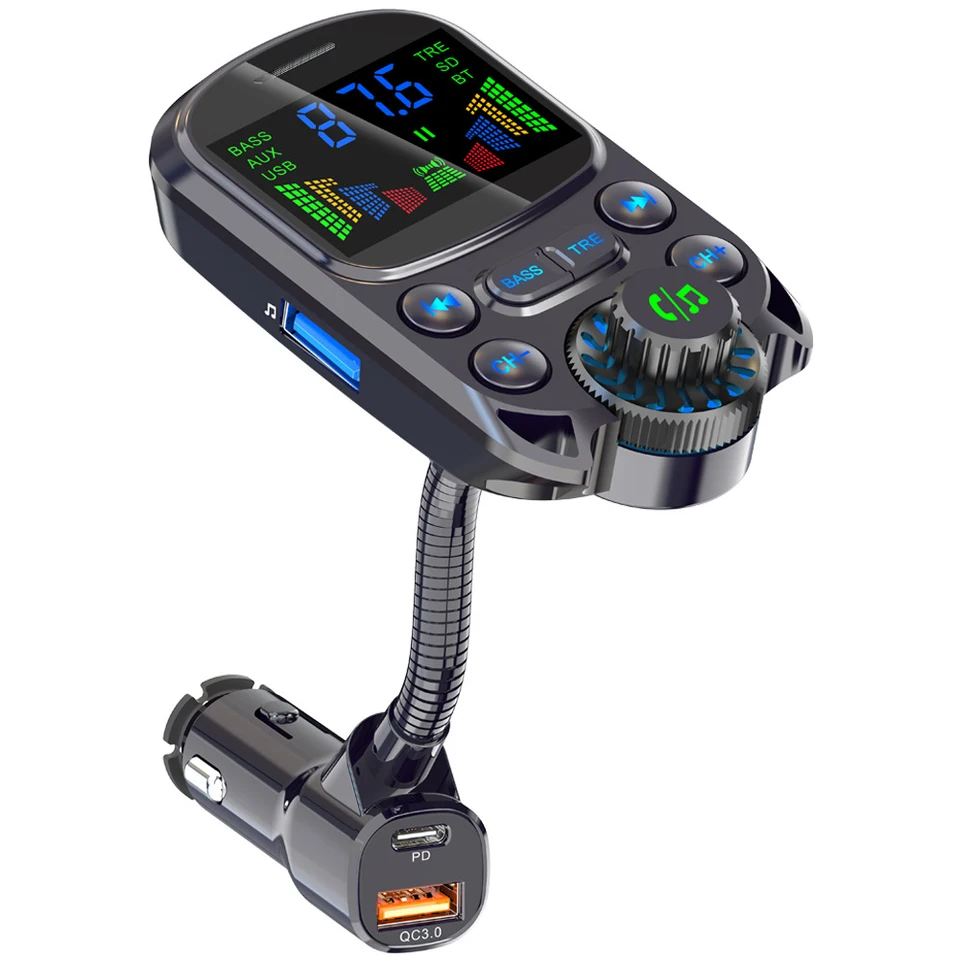 Trasmettitore FM Bluetooth, Adattatore Bluetooth Per Autoradio Trasmettitore Fm Caricabatteria Per Auto Accendisigari Con Chiamate In Vivavoce 2 Porte Usb 5 V24 A E 1 A Supporto Per Scheda Tf 68442744