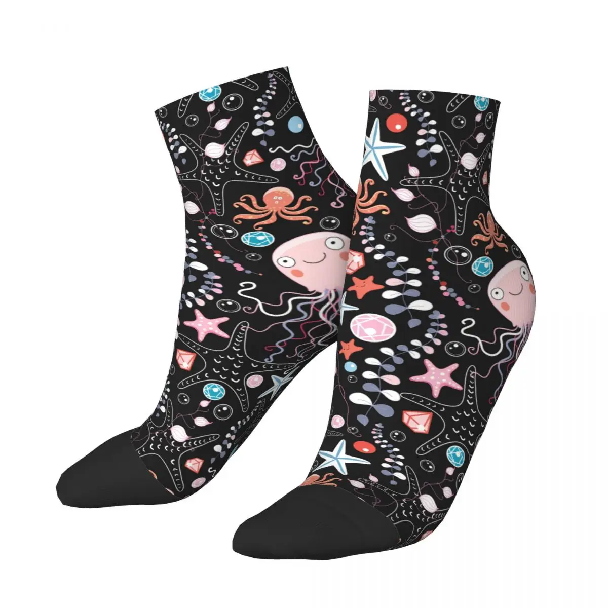

Octopus And Jellyfish Cute Sea Creature Socks Short Unique Casual Breatheable Adult Ankle Socks