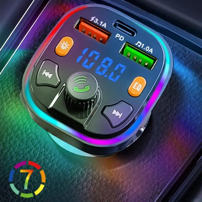 

Car MP3 Player FM Transmitter Car Kit Hands-Free Call Radio Receiver Fast Charging Wireless Blue Tooth Adapter All Smartphones