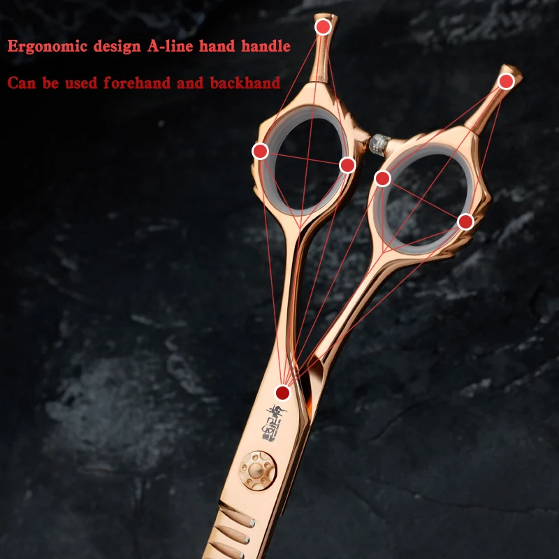 Curved edge fish bone shears 7.5" dog grooming scissors for Teddy Pomeranian
