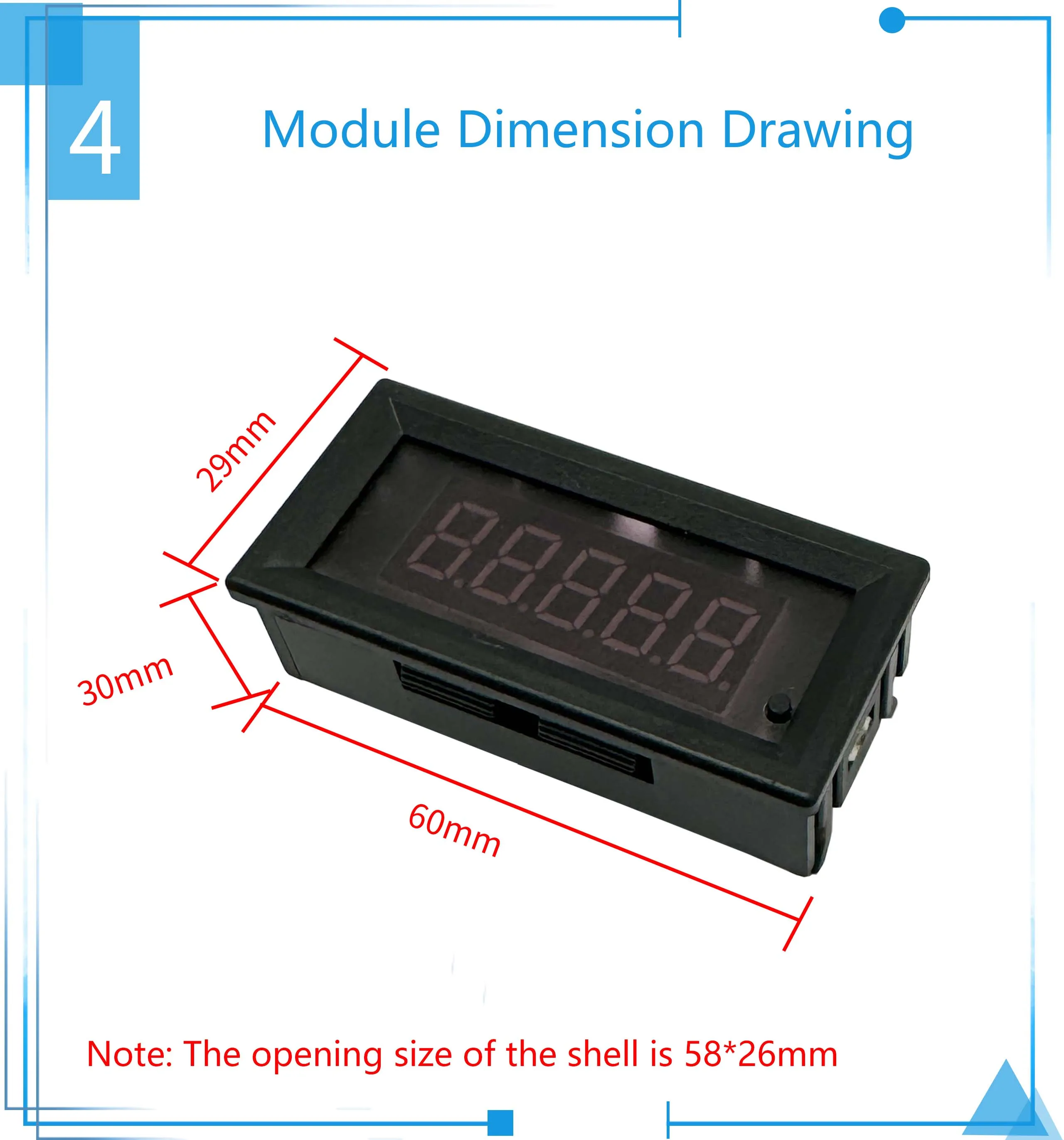 Frequency meter, motor tachometer, digital display, electronic counter module, p