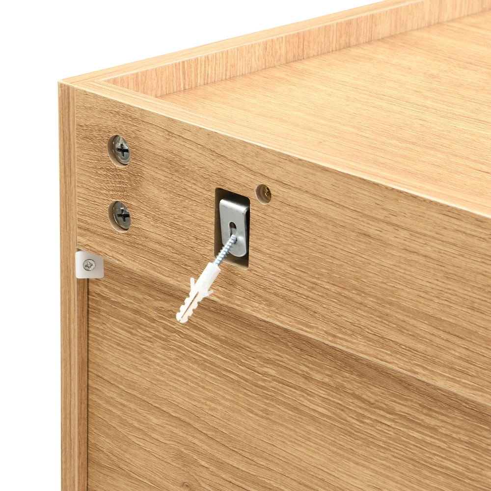 PINGGO Modernes Sideboard Kleiderschrank Aufbewahrungsschrank Buffet 140x38x75cm für Wohnzimmer Esszimmer – Detail 22