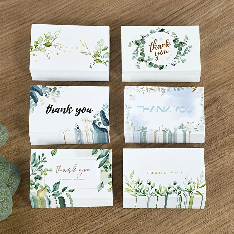 50PCS Thank You Cards Blank Greeting Cards Wedding Bridal Shower Birthday Favor Tags Eco-Friendly Small Business Supplies