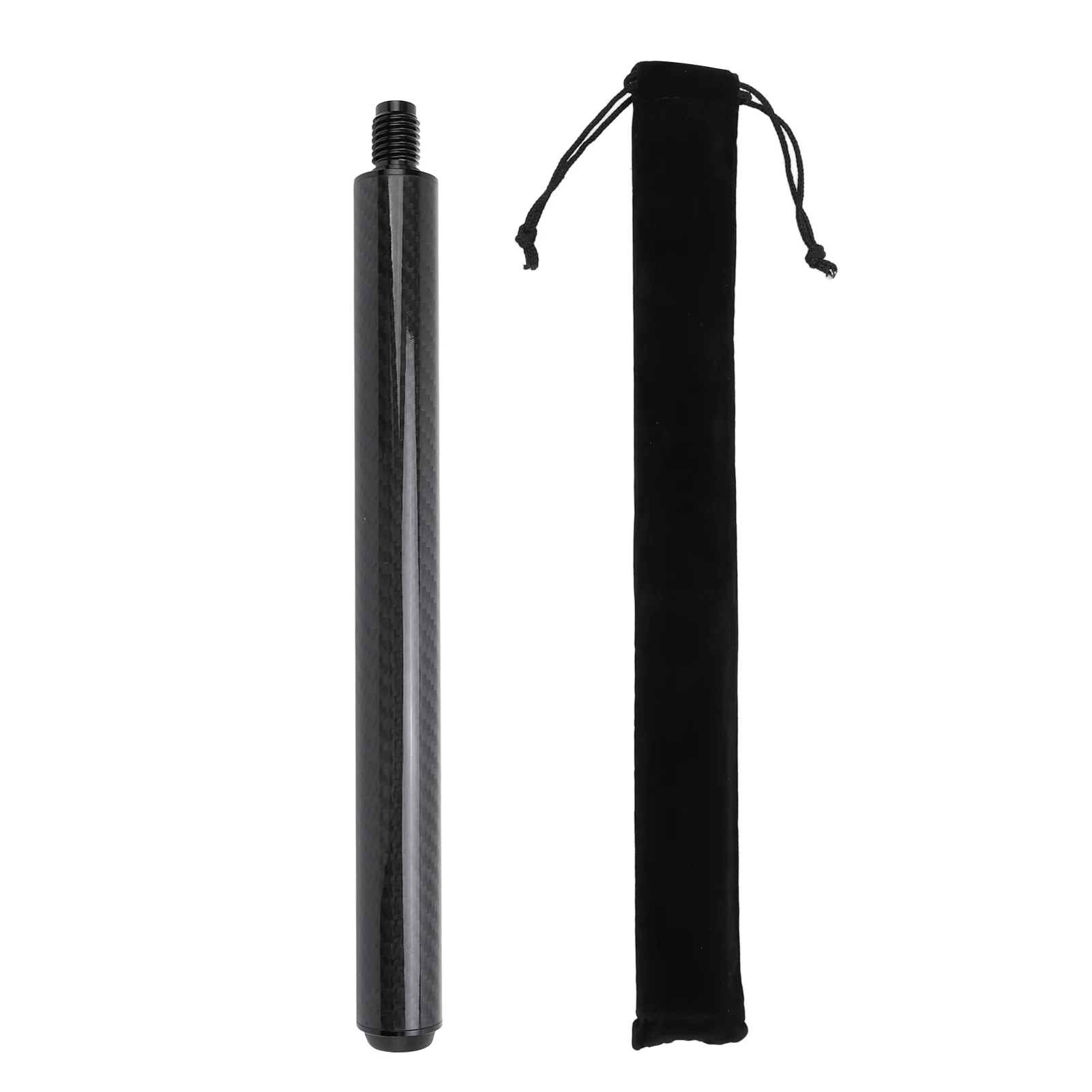 9" Pool Cue Extension - Carbon Fiber Billiard Stick Extender With Bumper
