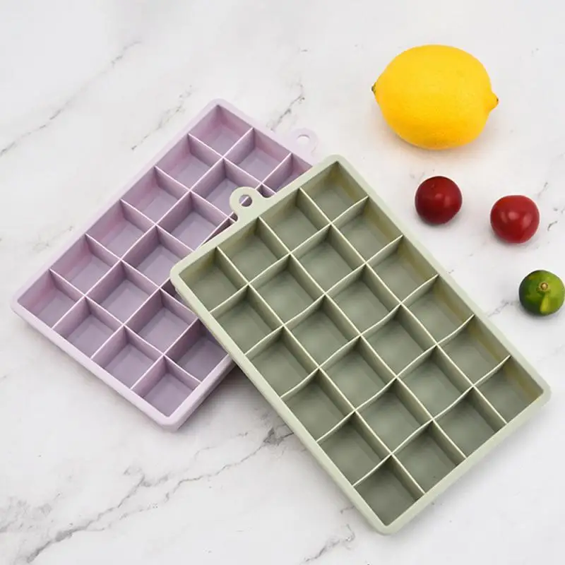 24/8 Grid Big Ice Tray Mold Box Large Food Grade Silicone Ice Making Square Tray Mold Diy Bar Pub Wine Ice Block Model Accessory