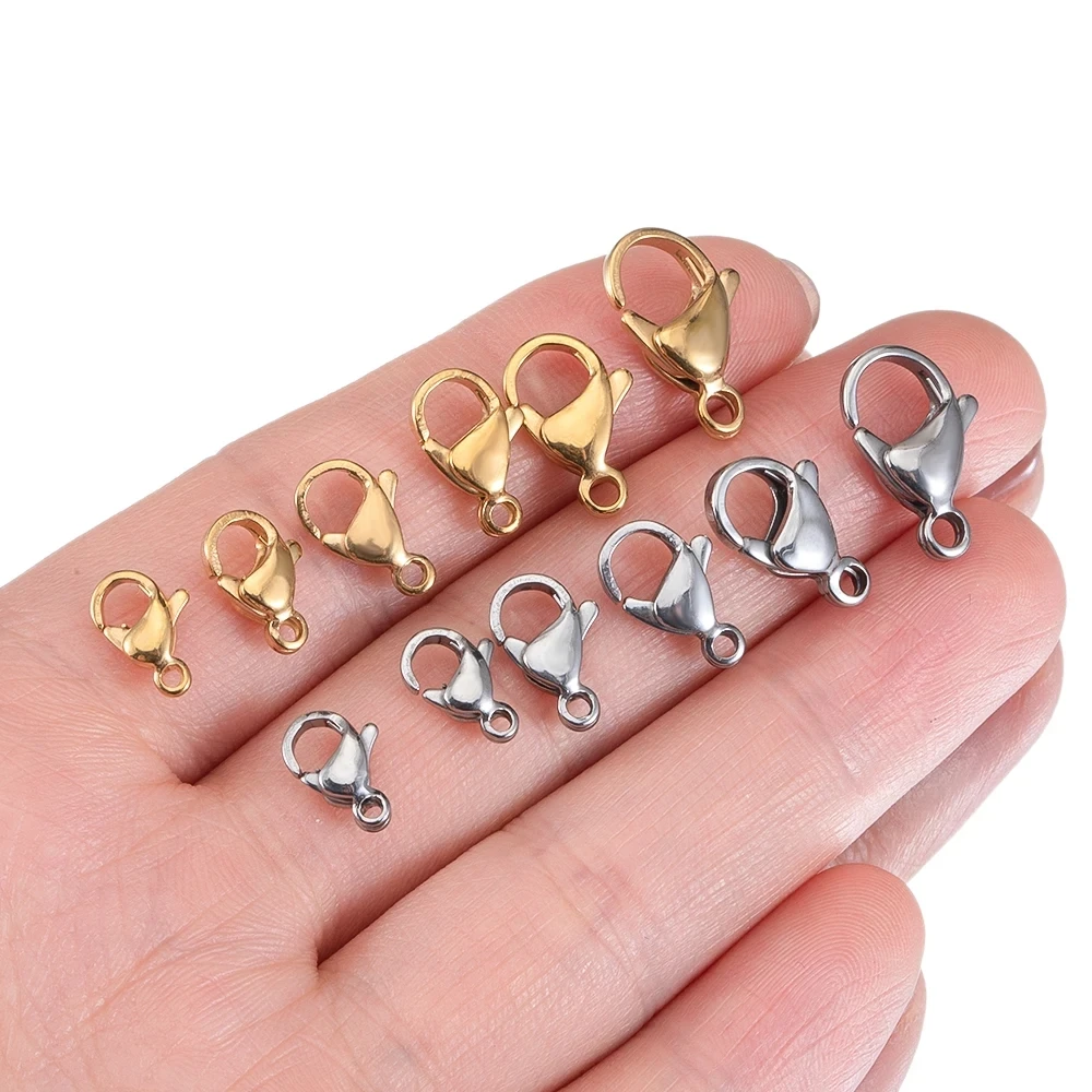 20pcs 스테인레스 스틸 랍스터 Clasps DIY 쥬얼리에 대 한 쥬얼리 커넥터 팔찌 목걸이 체인 클로저 결과 만들기