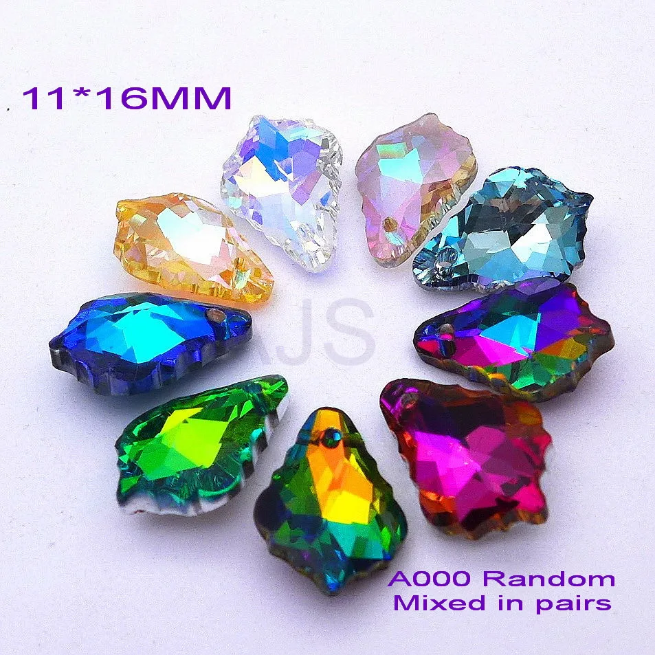 

72 шт. 11*16 мм 6090 кленовые барочные хрустальные подвески бусины ювелирные изделия подвесное Ожерелье Подвески для макияжа серьги Бесплатная доставка AB Virtail