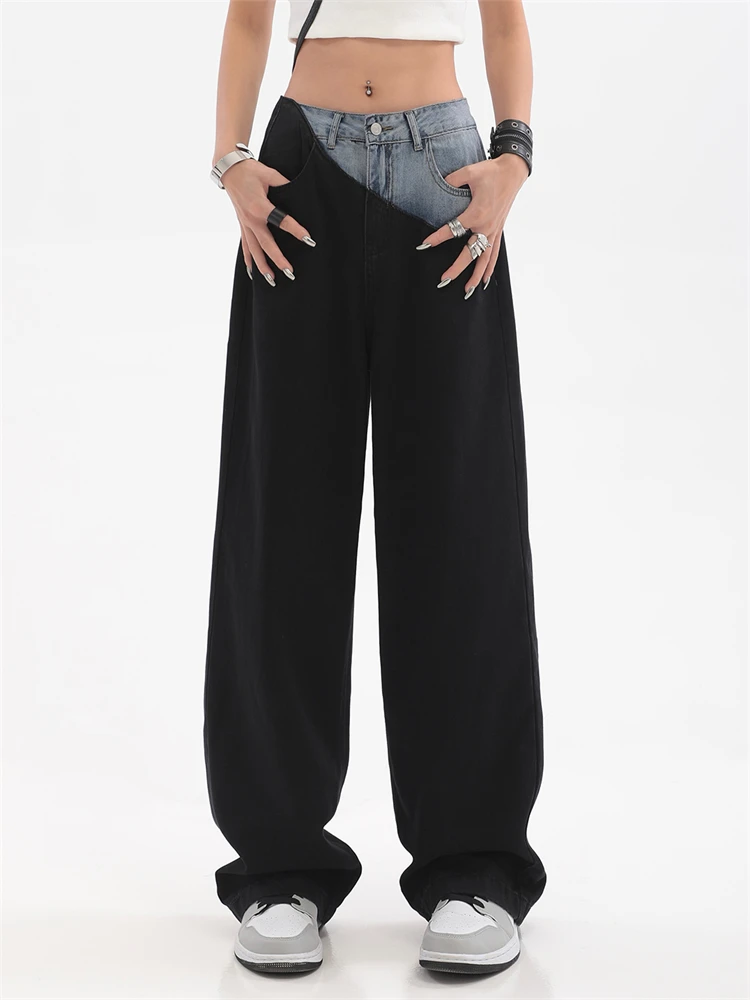

2022 Autumn Streetwear Y2K Denim Pants Women High Waist Vintage Casual Harajuku Wide Leg Jeans High Street Style Fashion