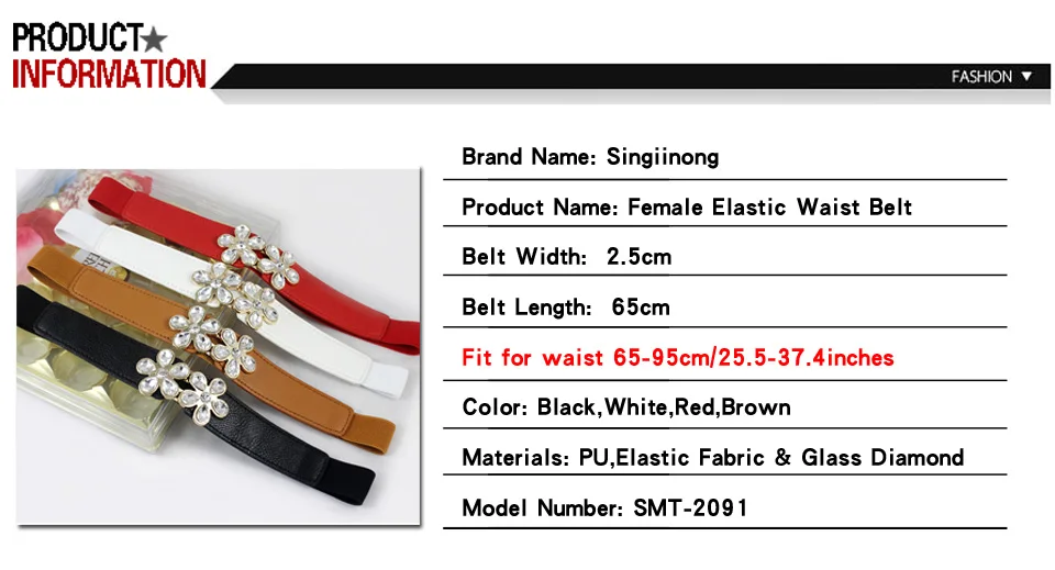 wide belts 2022 New Fashion Elastic Narrow Women's Glass Diamond Decoration Black Waist Dress Coat Sweater Stretch Thick Waist Belt brown waist belt