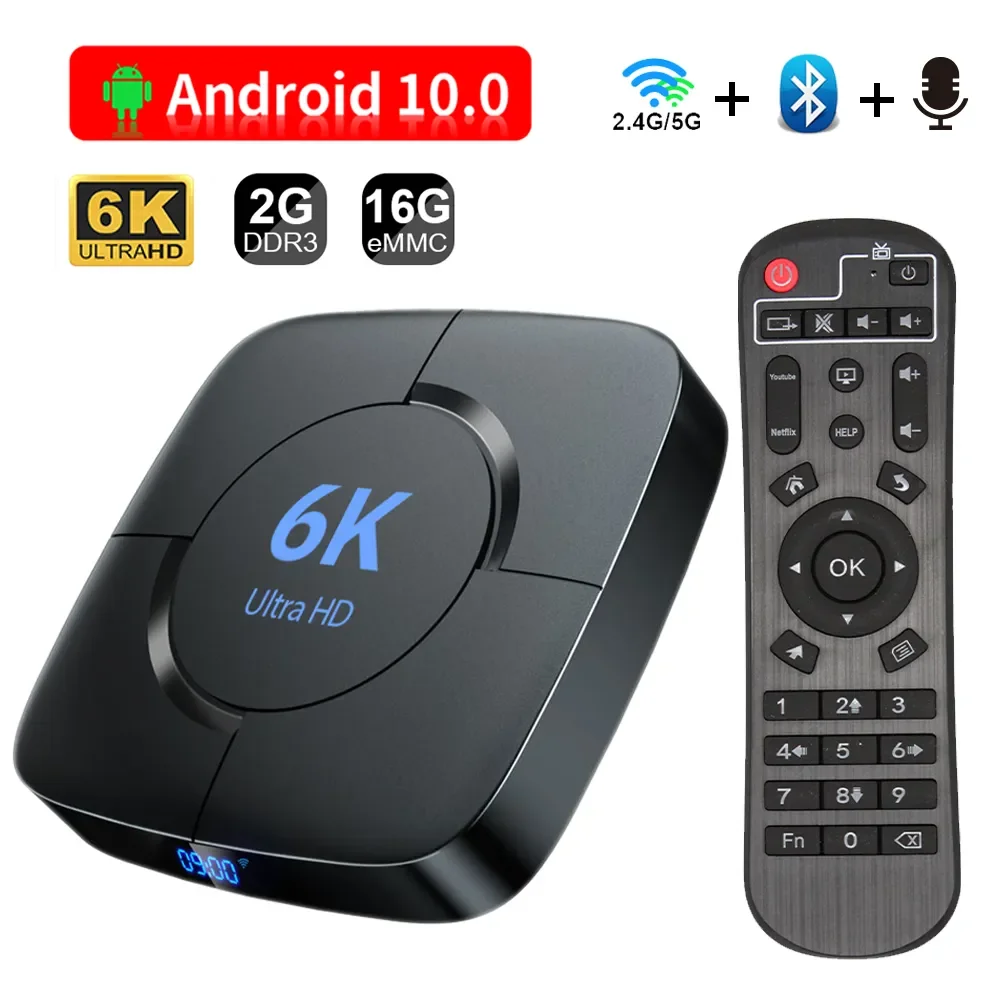 Hongtop Smart Tv Box Android 10 6K Allwinner H616 Ondersteuning 2.4G/5Ghz Wifi Bluetooth 6K 4K Hd Video Media Player Set Top Box