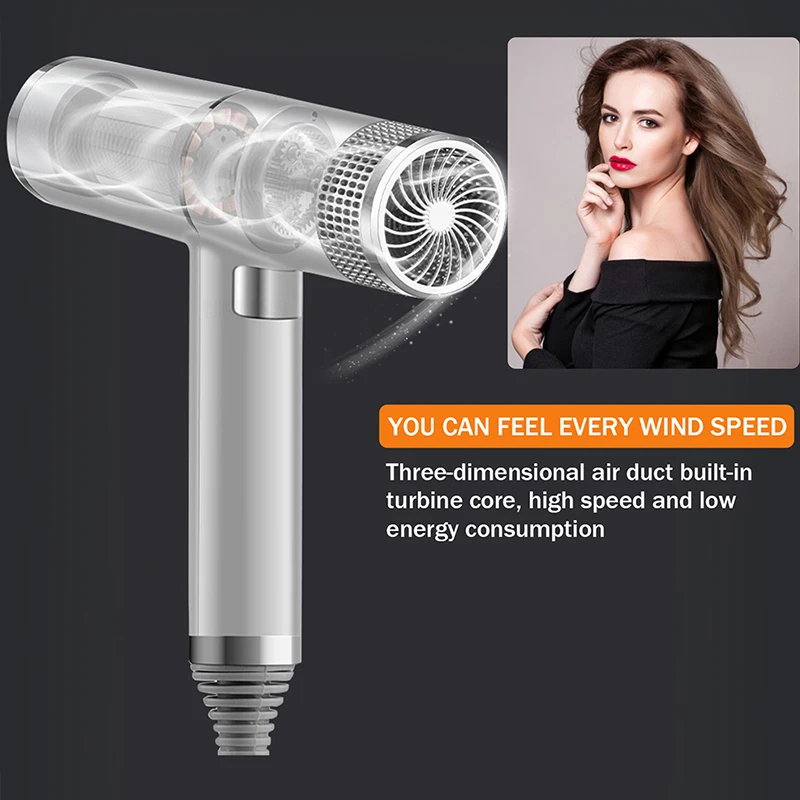 Hair Dryer Professional Leafless Hairdryer Anion Temperature Control Blow Dryer Hot &Cold Wind Hair Styler